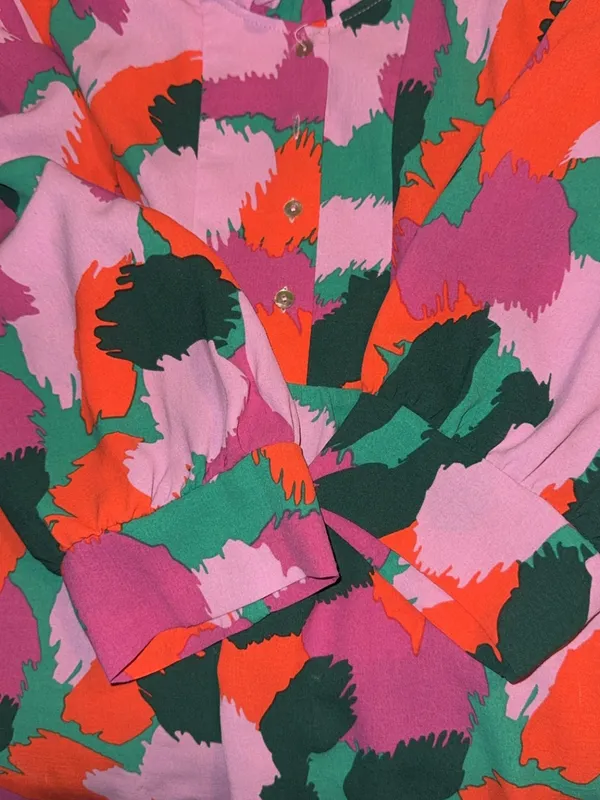 Bright Pink Multi-Color Floral Shift Dress - Image 5