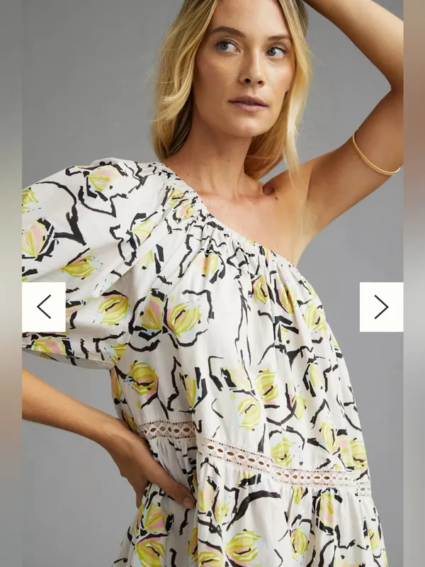 New Velvet by Graham & Spencer One-Shoulder Floral Mini Dress Size XL - Image 3