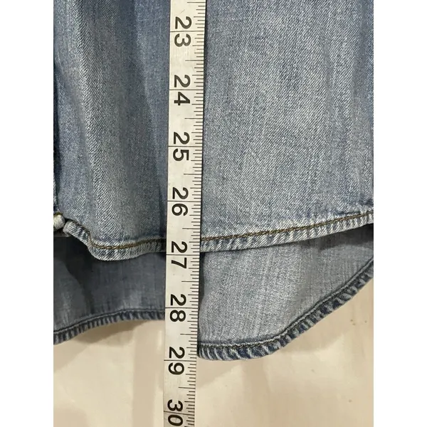 H&M Women’s Chambray Denim Pearl Snap Up Shirt, 4 Soft - Image 7