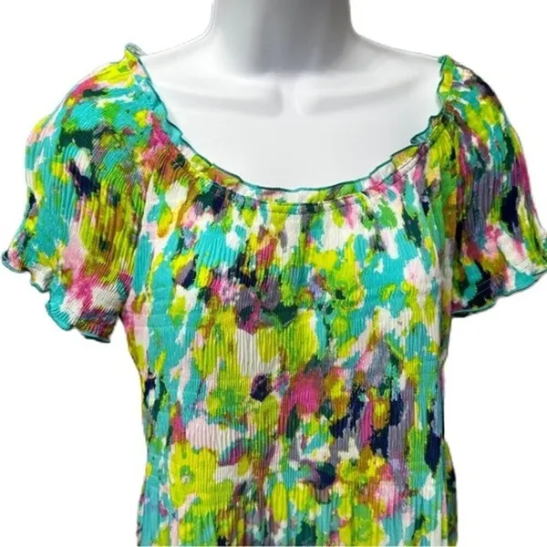 Allison Taylor Water Color Abstract Crinkle Top Size Medium Color Block‎ - Image 5