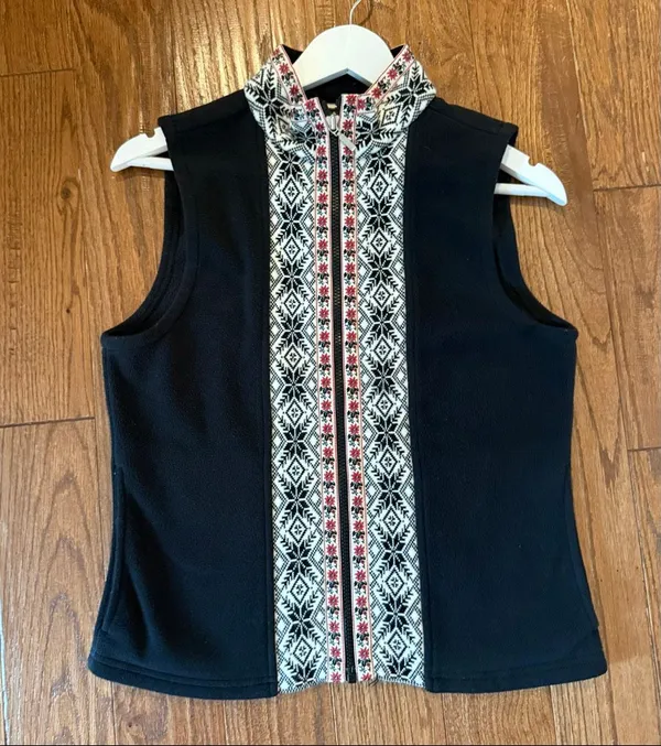 L.L. Bean vintage black Nordic fleece vest size small - Image 7