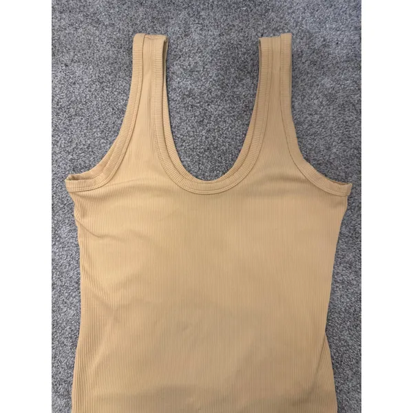 Abercrombie & Fitch SoftAF Ribbed Thong Bodysuit Butter Yellow Large - Image 4