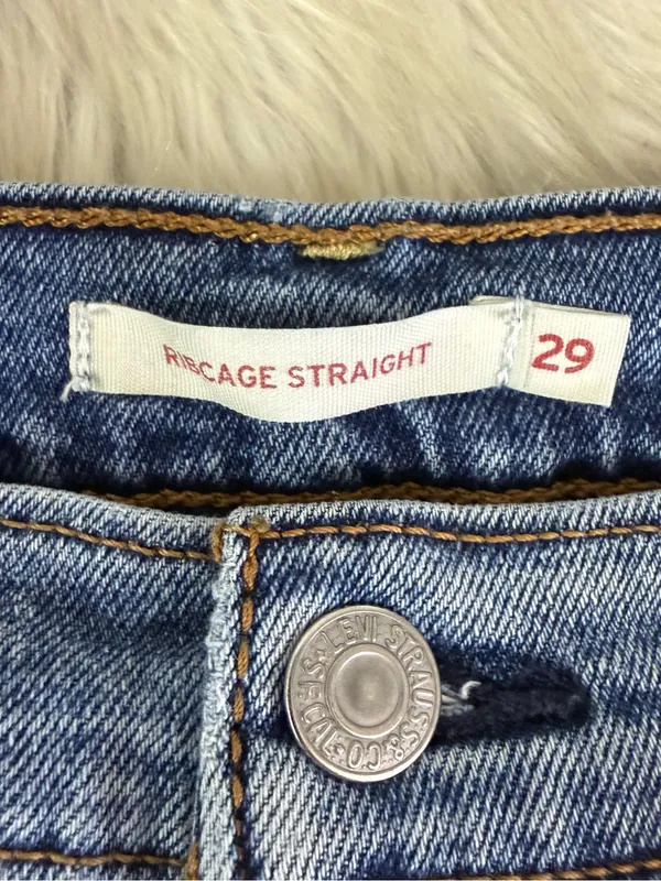Levi’s Ribcage Straight Jeans Women’s 29 High Rise Medium Wash Denim - Image 3