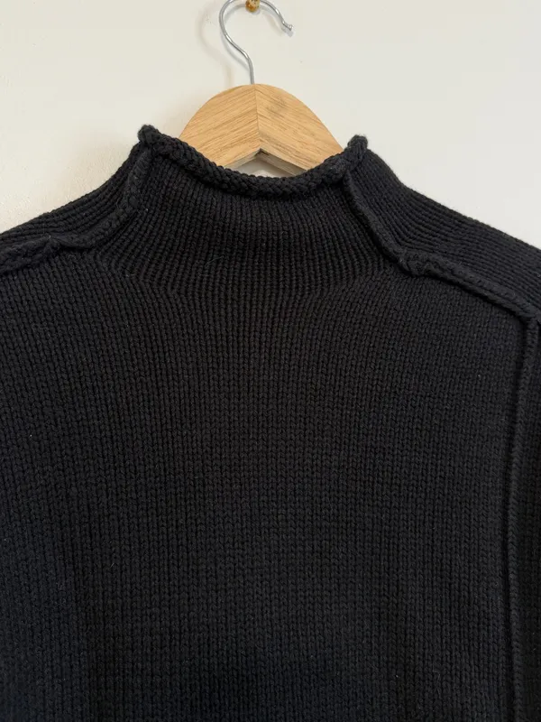 ZARA Black Mockneck Sweater Size Large Chunky Fall Winter Blogger Fav - Image 6