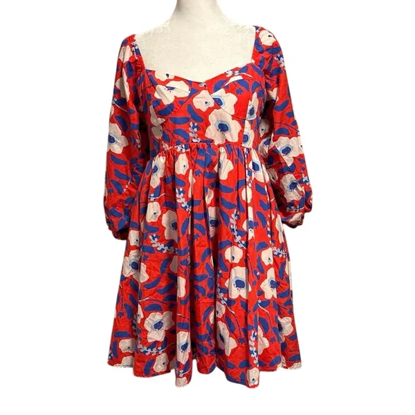 Hutch Anthropologie Size L Floral Printed Mini Dress - Image 3