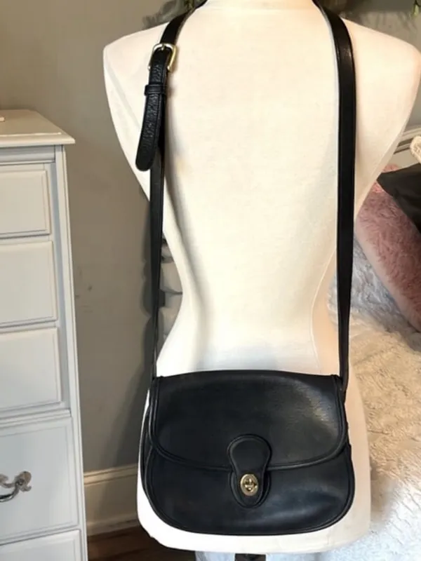 Vintage Coach 9954 Prairie Bag Black Leather Purse - Image 4