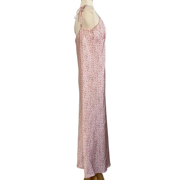 PRINCESS POLLY The Veronica Satin Floral Midi Dress Spaghetti Strap V Neck Sz 10 - Image 6