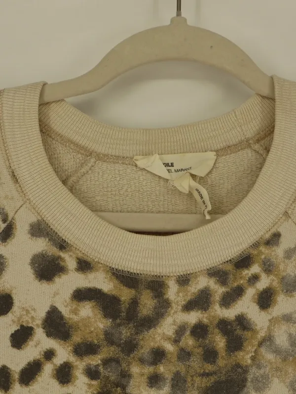 Isabel Marant Étoile Leopard Print Sweatshirt M Animal Print Crewneck Designer - Image 4