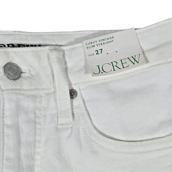 J. Crew Curvy Vintage Slim Straight Jeans White Size 27‎ Style BP494 - Image 5