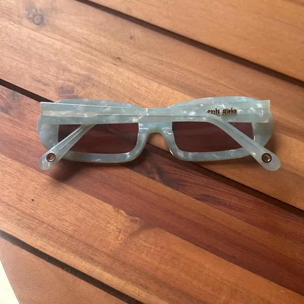 Cult Gaia women’s rectangular Mint Green Sunglasses - Image 2