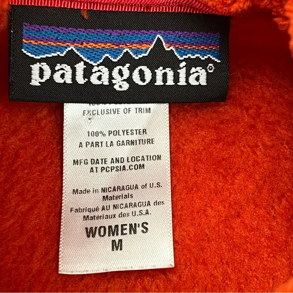 Patagonia Synchilla Polartec Thermal‎ Pro Womens Medium Orange Fleece Pullover - Image 2