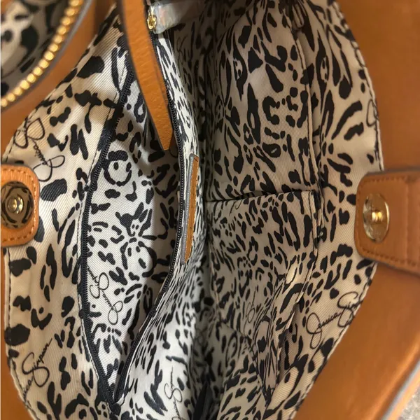 Jessica Simpson Tan Straw and Leather Studded Shoulder Bag - Image 8