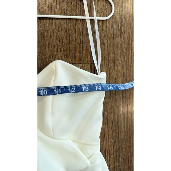 Bardot Revolve Camelia Cocktail Midi One Shoulder Dress in White Size US 4 1791 - Image 6