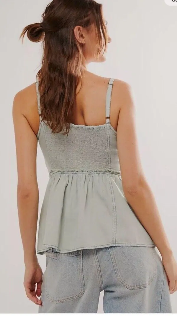 Free People We The Free Reworked Denim Top - Image 2