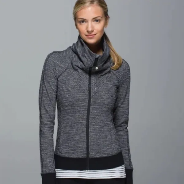 Lululemon Be Present Jacket Coco Pique Black 2 - Image 2