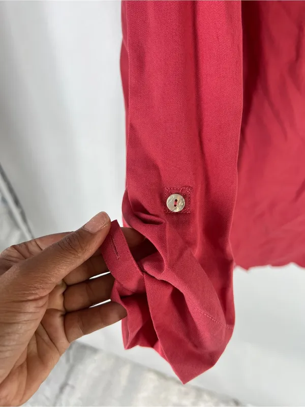 Soft Surroundings Washed Tencel Asymmetrical Tunic Top Red Size M - Image 5