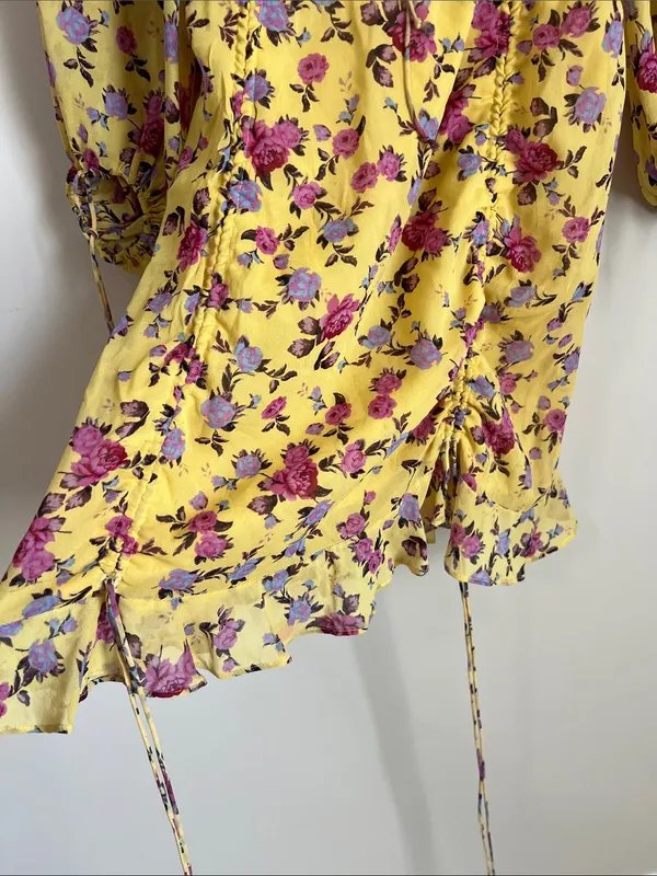 For Love & Lemons Silk Mini‎ Dress Floral Sweatheart Size XS - Image 4