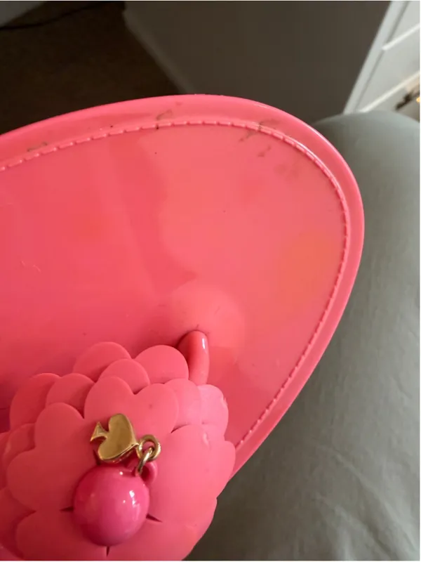 Kate Spade New York Jaylee Jelly Sandals 11 Pink Floral Thong Flip Flops - Image 8
