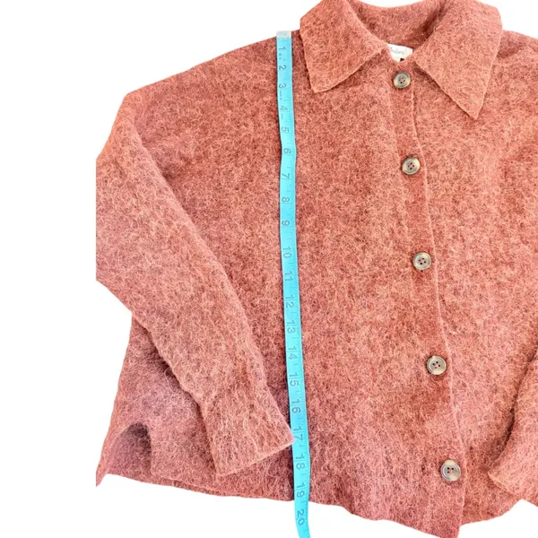 Madewell Alpaca Merino Wool Blend Cardigan Sweater Rust Brown NB396 Large - Image 3