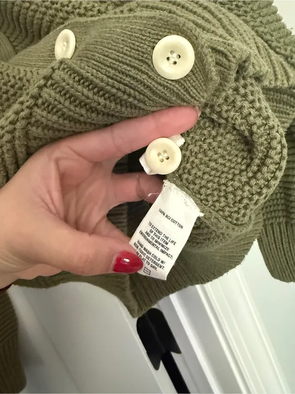 Alex Mill Faded Grove Green Nico Chunky Cardigan Sweater - Image 5