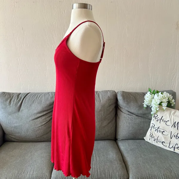 Red Lace Trim Nightgown Size XS - Image 4