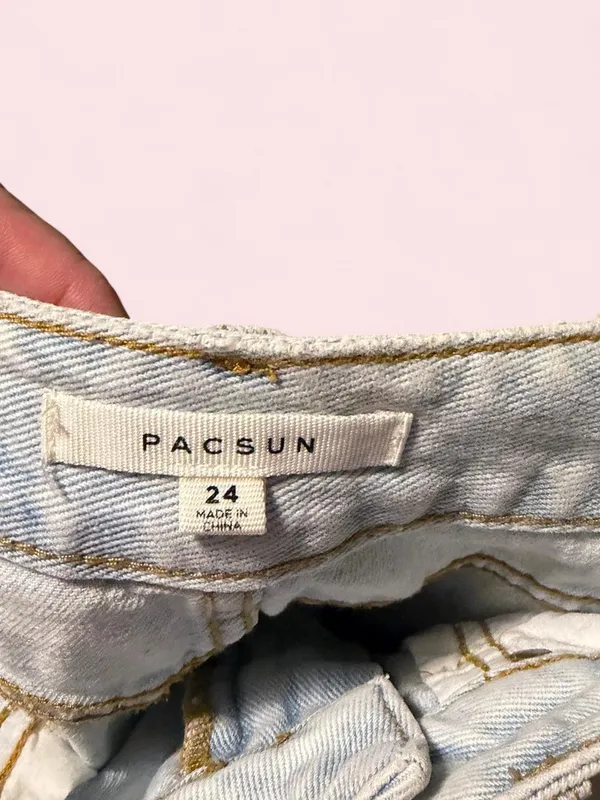 PacSun Light Blue Denim Waistband Detail - Image 3