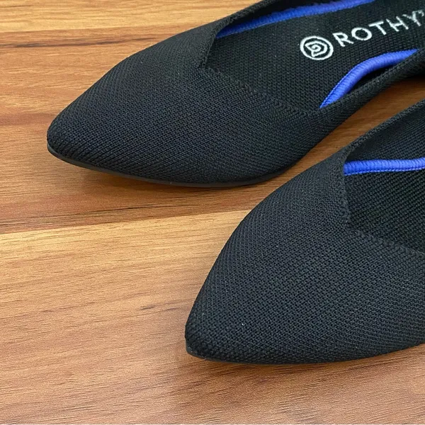 ROTHY’S The Point in Solid Black Ballet Flat Shoes Sustainable Knit Flats Size 8 - Image 4