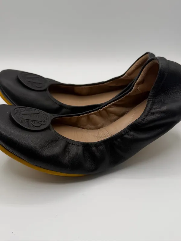 April Parker Perfect Flat Womens 8 Black Leather Ballet Flats Comfort Shoes - Image 3