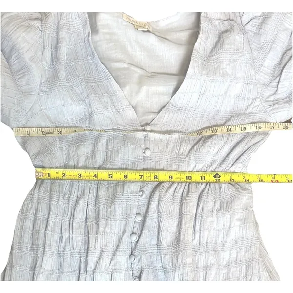 Chelsea & Violet Blue Button Front Midi Dress Puff Sleeve Cottagecore Boho 2 - Image 5