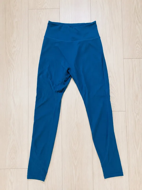 Alphalete Surface Pocket Leggings Pants Teal Blue Small - Image 2