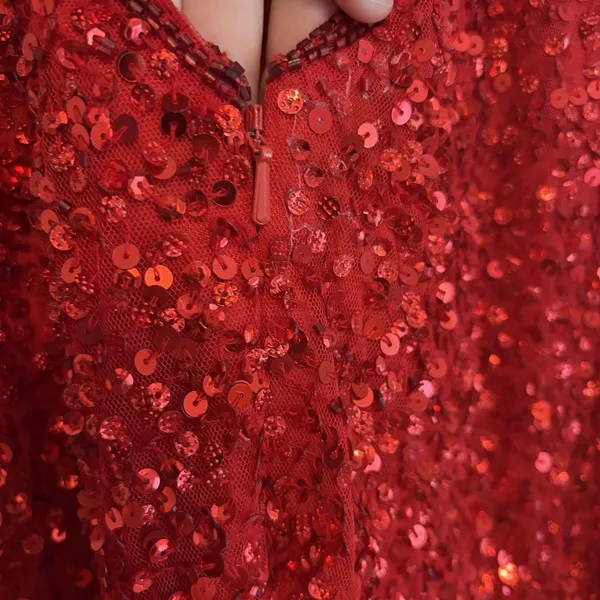 Primavera Couture 3572 Sz 2 Red Cocktail Formal‎ Dress Short Sequin Homecoming - Image 7