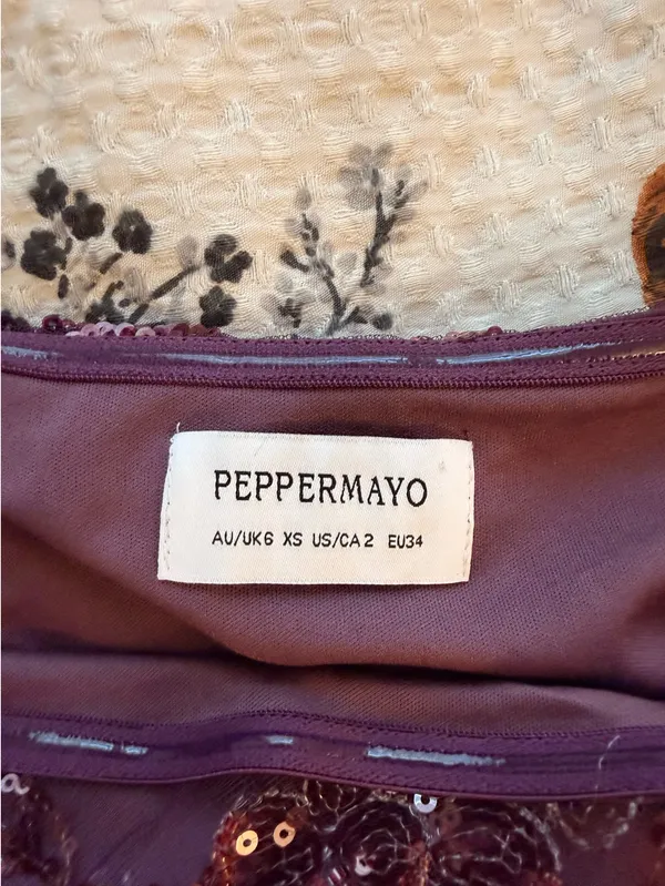 Sequin purple peppermayo mini dress - Image 3
