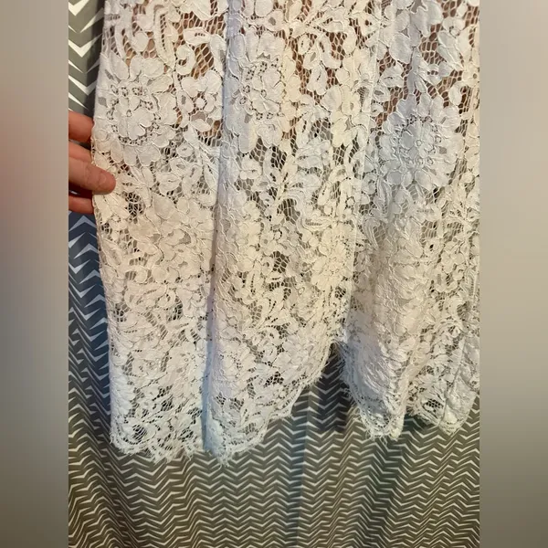Lulus | One Wish White Lace Midi Dress, Size M - Image 7