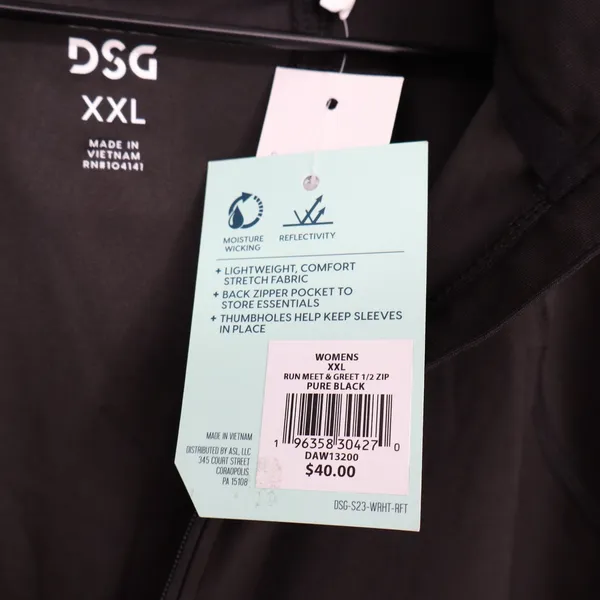 DSG Womens Run Meet & Greet 1/2 Zip Pure Black Pullover XXL - Image 5