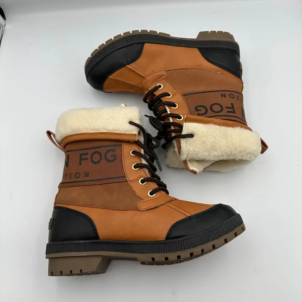 London Fog Collection Mely Winter Boots Women's 6 Duck‎ Brown Faux Fur - Image 6
