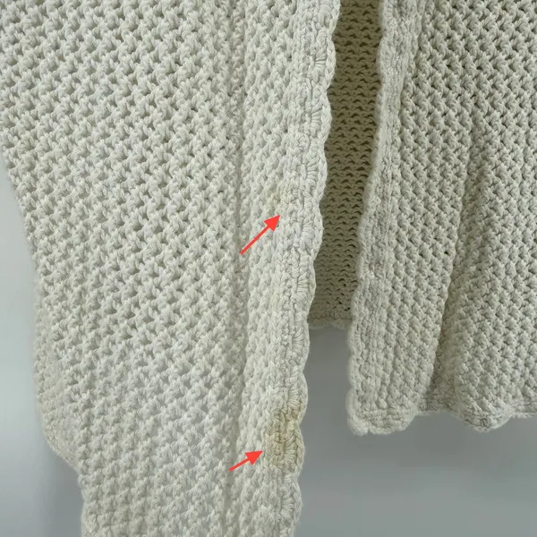 Vtg Xhilaration Cream Open Knit Crochet Cardigan Sweater Women L Ramie Airy Boho - Image 4
