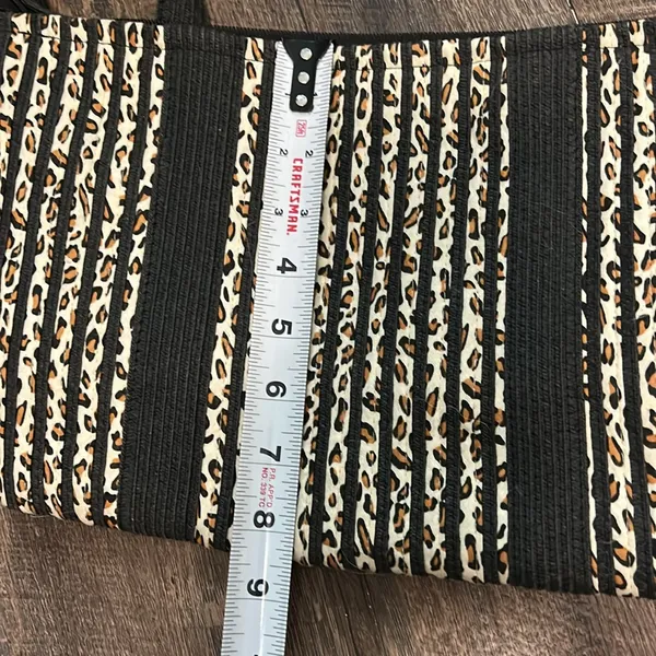 Sun n Sand Vertical Striped Leopard Print Bag Tote Handbag‎ Purse Shoulder Strap - Image 8