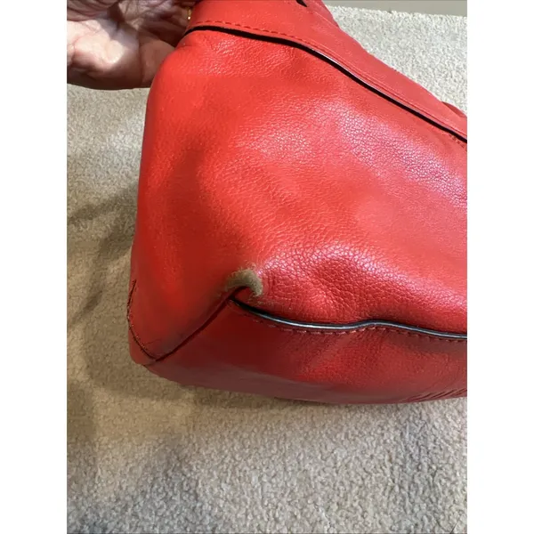Kate Spade Elena‎ Villabella Orange Red Shoulder Bag Leather Handbag Bow Satchel - Image 10