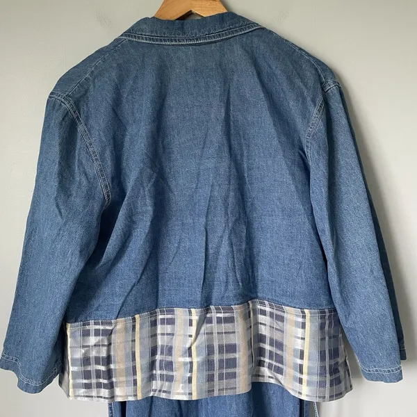Nina Piccalino Vintage Denim Maxi Dress Jacket Set Cottagecore Blue Size 10 - Image 4