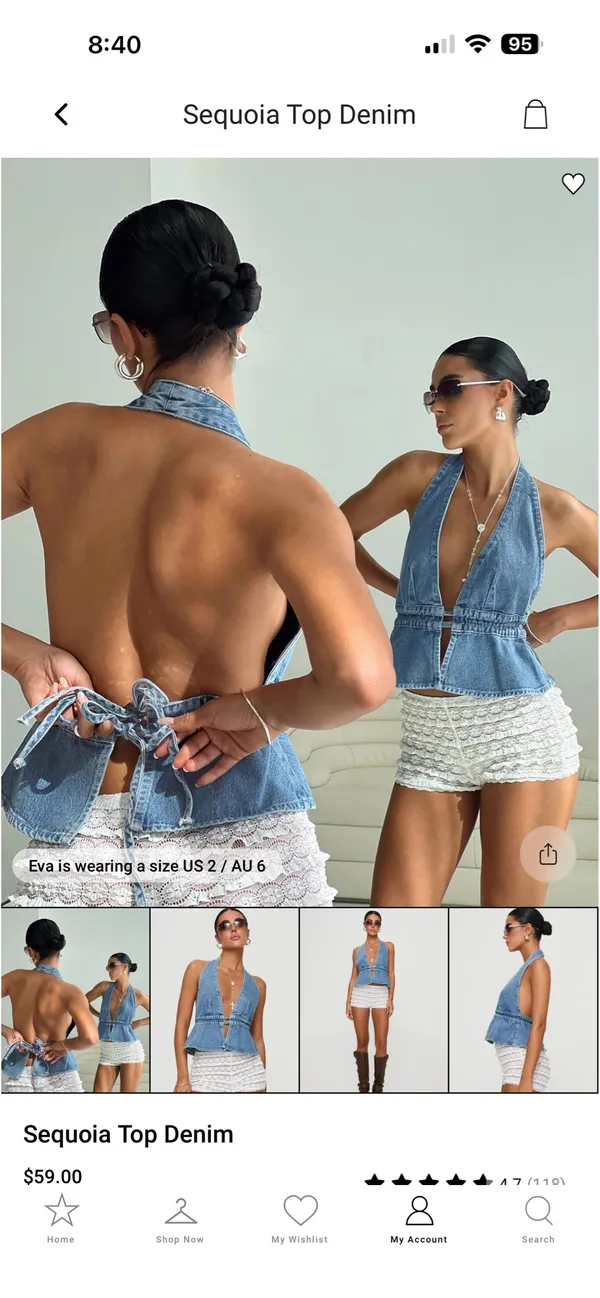 Princess Polly Sequoia Denim Top - Image 4