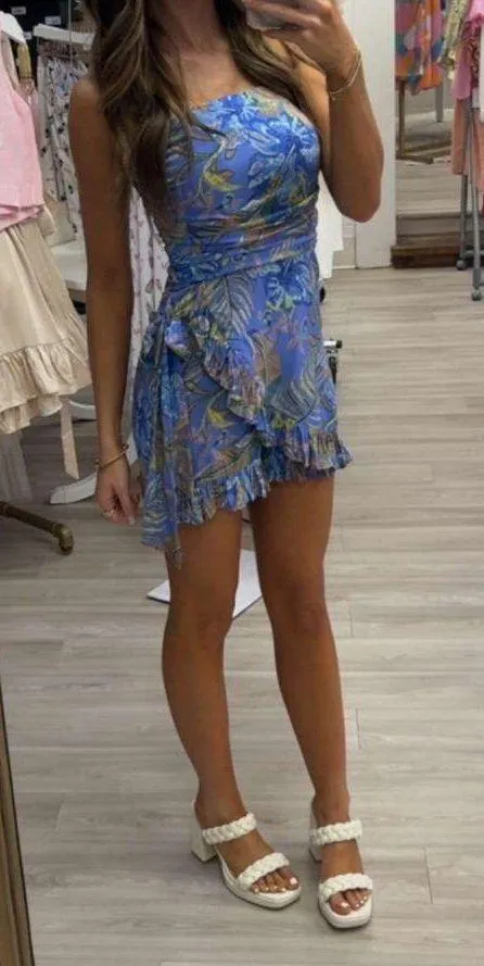 Boutique Blue Floral Romper - Image 2