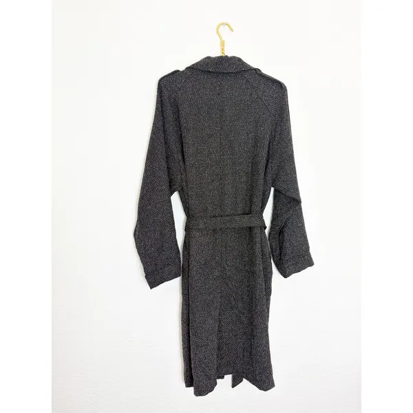 NWT Lulus Prepped Perfection Black White Tweed Trench Coat Size XL Quiet Luxury - Image 12