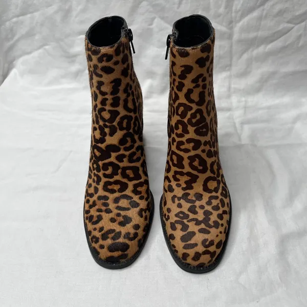 Steve Madden Womens Jozie Leopard Print Calf Hair Ankle Booties Size 6.5 M - Image 7