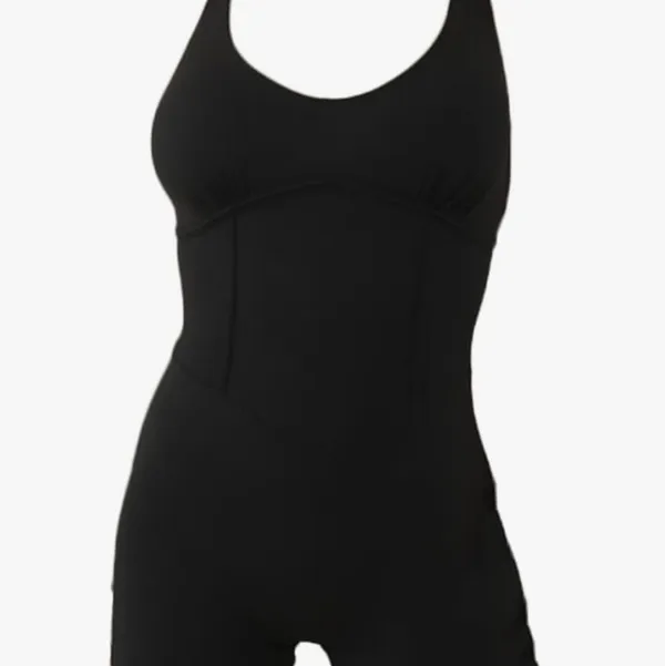 Cross Back Jumpsuit One Puece Workout Scrunch Butt Yoga Size Medium New - Image 4