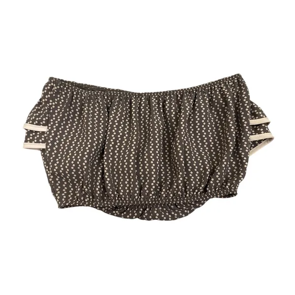Ruffled Brown Polka Dot Crop Top Size Women's XS - Image 2