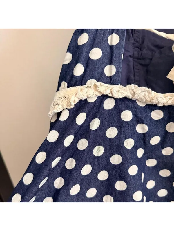 For Love and Lemons Dolly Denim Dot Mini Dress - Image 7