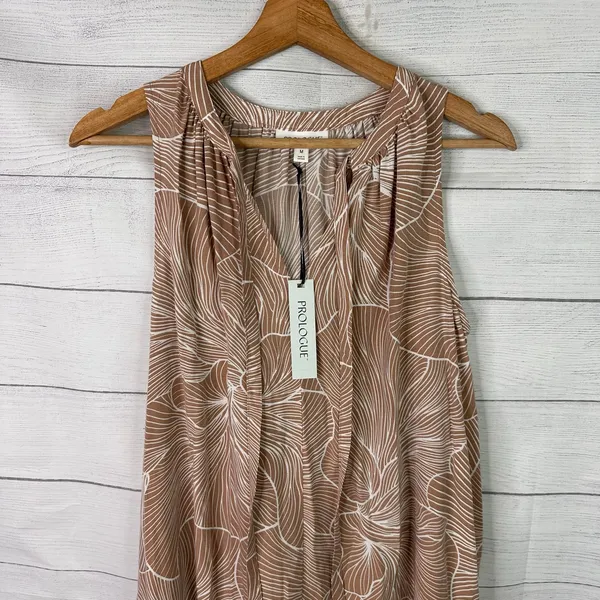 Prologue Medium NWT Brownie Print Sleeveless Maxi Tiered Dress Boho Prairie - Image 3