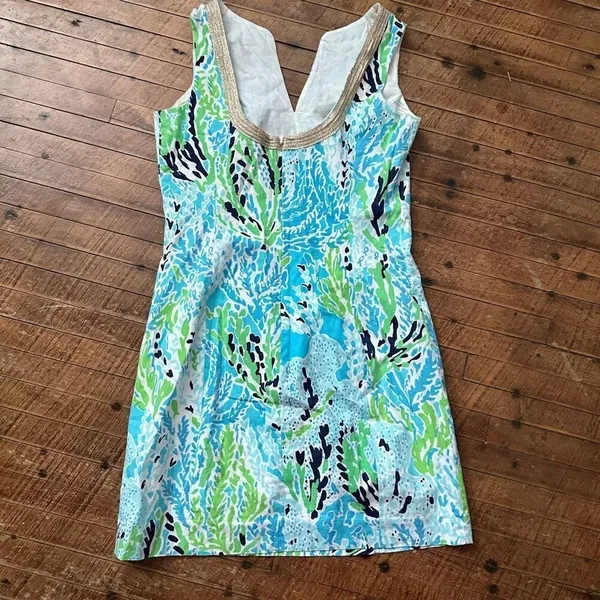 Lilly Pulitzer Lets Cha Cha gold neckline 0 Janice shirt dress - Image 3