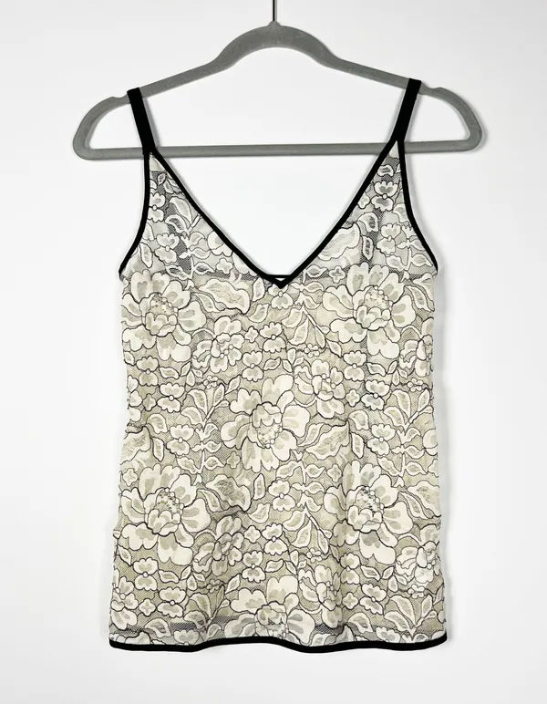 Aritzia Halsmann Allover Floral Flower Lace Sheer V Neck Camisole Tank - Image 2