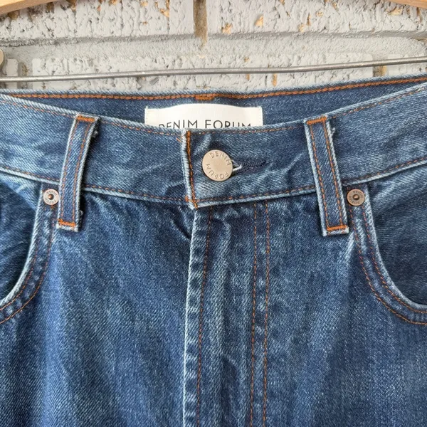 ARITZIA DENIM FORUM Farrah Hi Rise Wide Leg Jeans Womens 32 Blue Dark Wash Pants - Image 10